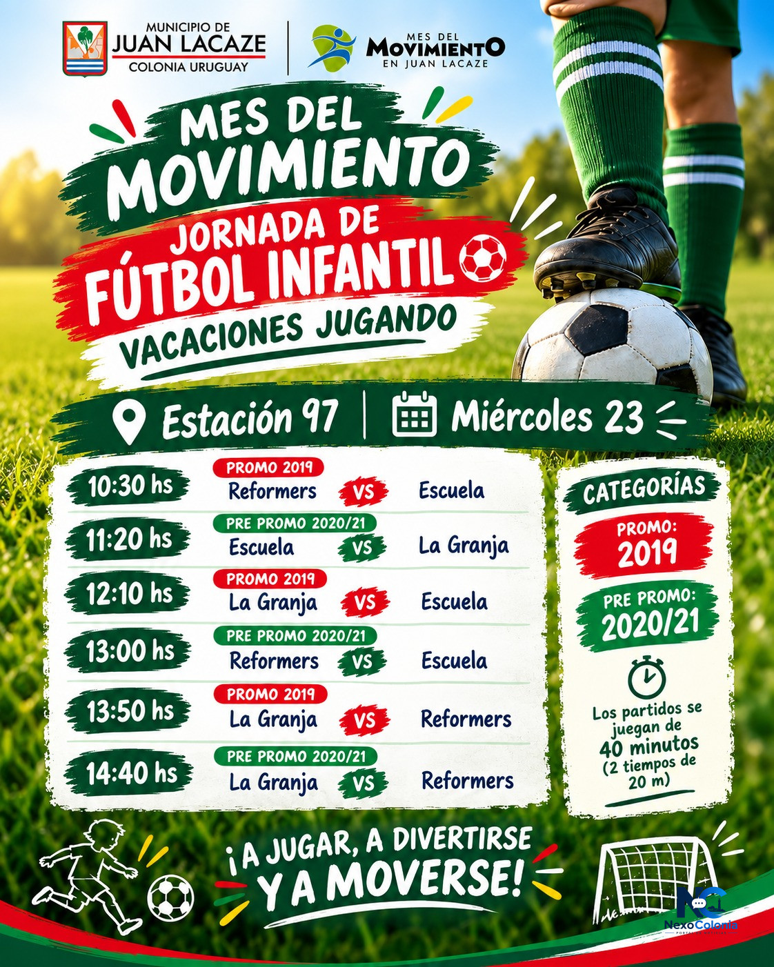 Jornada de Fútbol Infantil en Estación 97 por el Mes del Movimiento.