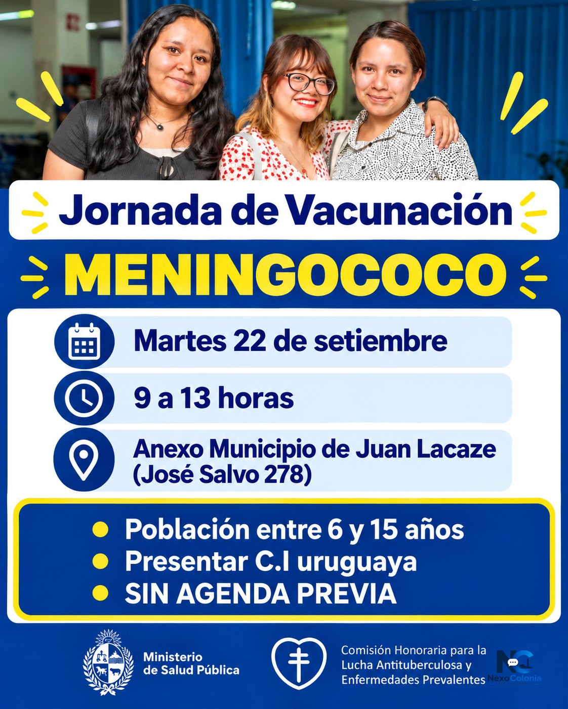 Jornada de vacunación contra el meningococo en Juan Lacaze