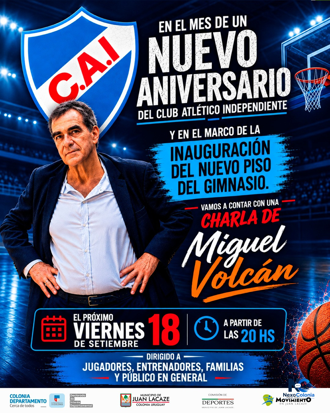 Miguel Volcán brindará una charla en el Club Atlético Independiente en el marco del Mes del Movimiento